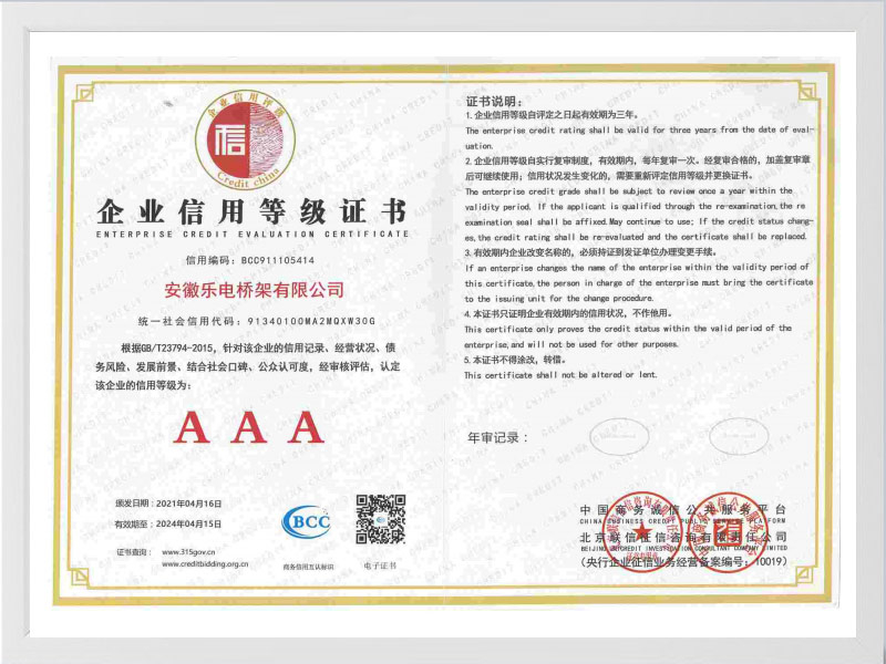 陇南企业信用等级AAA